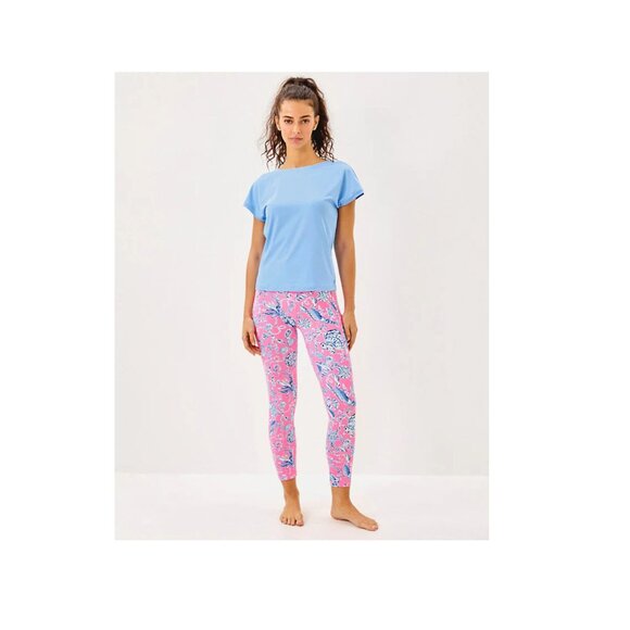 Lilly Pulitzer  Luxletic 24" Weekender High Rise Midi Legging Rousseau Pink Sz M - Picture 1 of 2